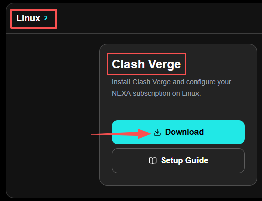 Clash Verge main dashboard on Linux